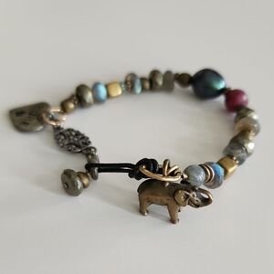 Elephant Charm Beaded Bracelet